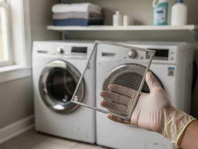 Kendale Lakes Dryer Vent Cleaning specialist performing detailed lint trap cleaning service in Kendale Lakes
