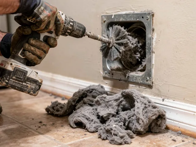 Certified Kendale Lakes Dryer Vent Cleaning technician performing dryer vent cleaning in Kendale Lakes