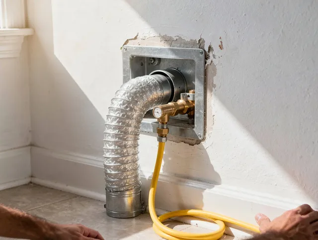 Kendale Lakes Dryer Vent Cleaning certified technician performing specialized gas dryer vent cleaning in Kendale Lakes